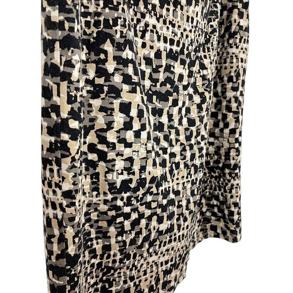 Ann Taylor Womens Beige Black Jersey Knit Stretch Pencil Knee Length Skirt sz 12 - Picture 3 of 16